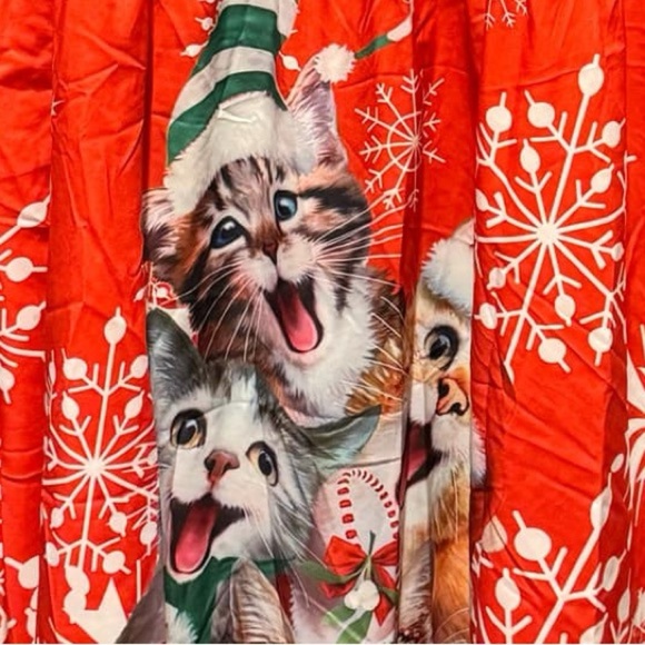 Festive Cat Dress with Plaid Top 3XL side zipper length 39in pit to pit 20in - Picture 3 of 6